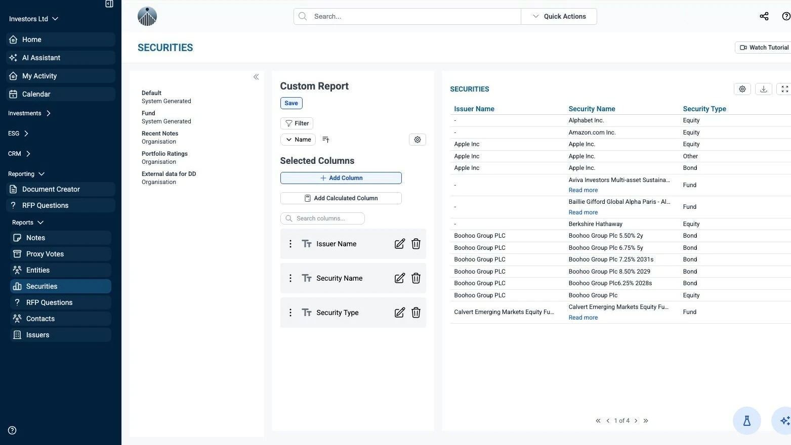 Custom Reports