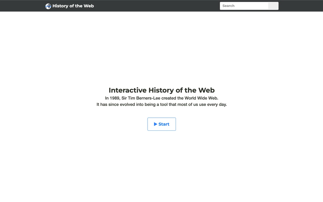 History of the Web screenshot 1