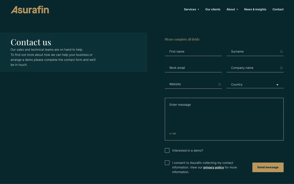 Asurafin Website screenshot 5