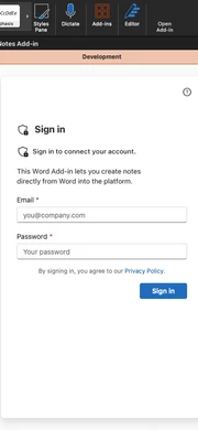 Microsoft Word Add-on mobile screenshot 1